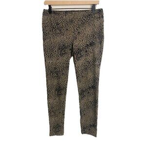Free People Knit Leggings in Leopard Print Combo Vintage Tan Beige Size SP
